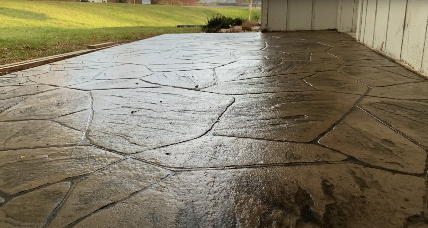 Detailed view of stamped concrete texture in Sayreville, NJ